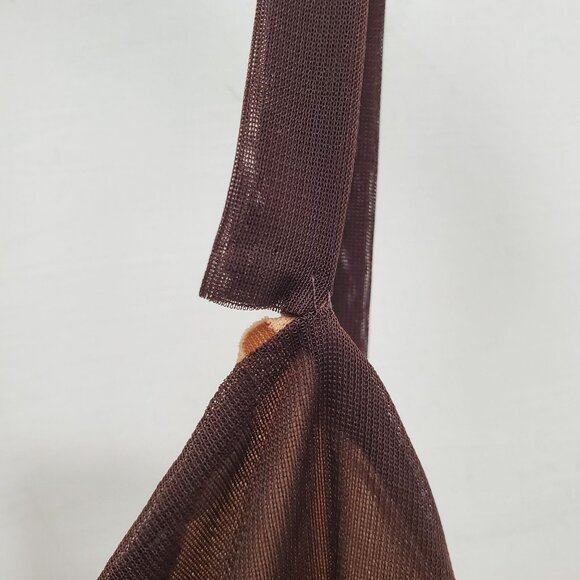 Hourglass Y2K Brown Tan Lined Handkerchief Hem Fairy Twee Midi Dress Plus Sz 3X - Picture 6 of 7